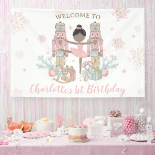 Nutcracker Winter Onederland 1st Birthday Backdrop Banner