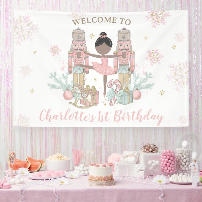 Nutcracker Winter Onederland 1st Birthday Backdrop Banner (Party)