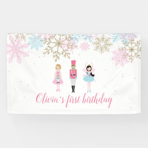 Nutcracker Winter Snowflake Birthday Banner