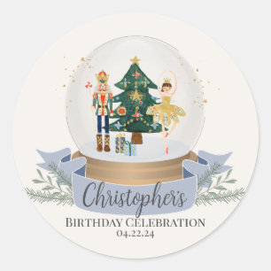 nutcracker winter wonderland birthday party classic round sticker