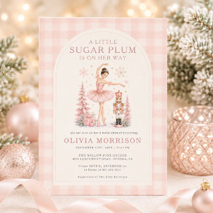 Nutcracker Winter Wonderland Girl Pink Baby Shower Invitation