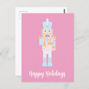Nutcracker with a Candy Cane with Greeting Postcard
