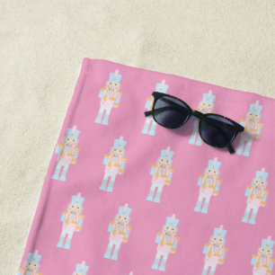 Nutcracker with Candy Cane Beach Towel