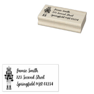 Nutcracker with Candy Cane Rubber Stamp