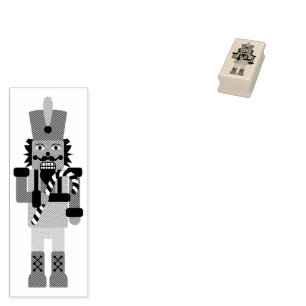 Nutcracker with Candy Cane Rubber Stamp