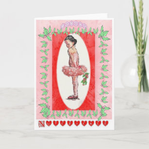 Nutcracker Young Ballerina with Rose-330 Holiday Card
