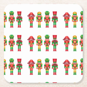 Nutcrackers Christmas decoration  Square Paper Coaster