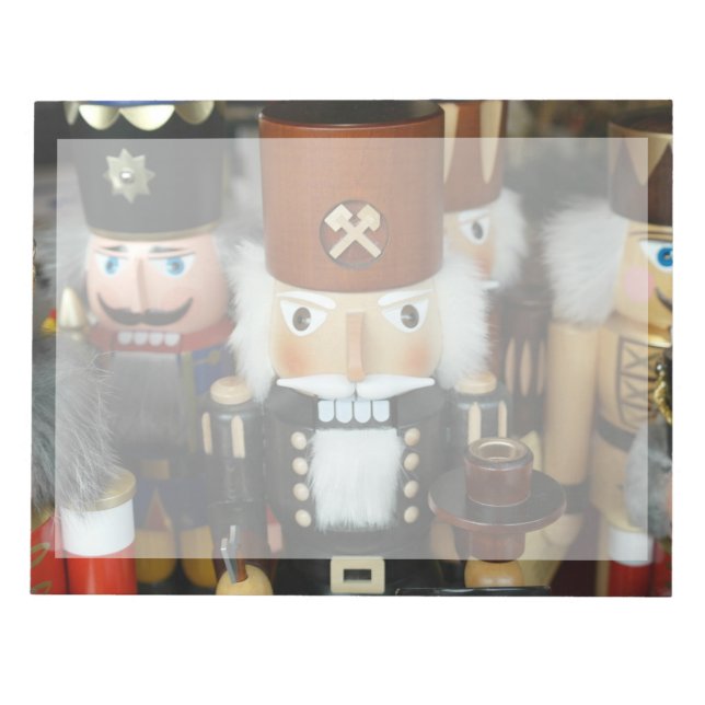 Nutcrackers Christmas Holiday Xmas Design Notepad (Front)