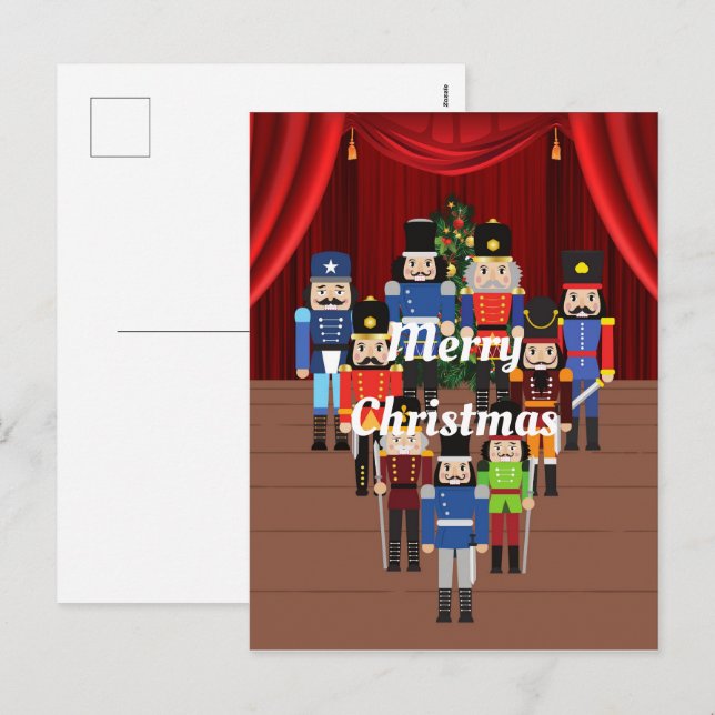 Nutcrackers Christmas On Stage Holiday Postcard (Front/Back)