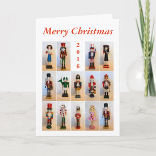 Nutcrackers Collage With Year Holiday Card