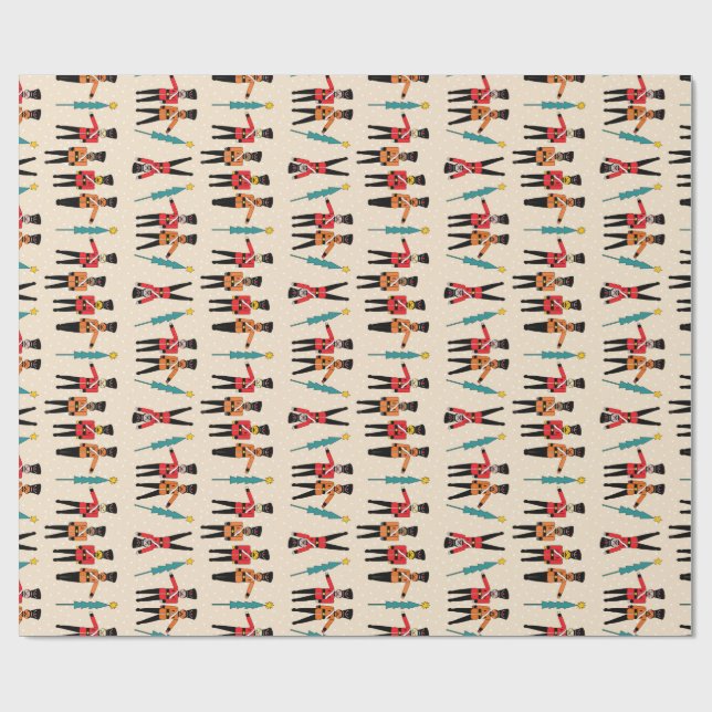Nutcrackers dancing wrapping paper (Flat)