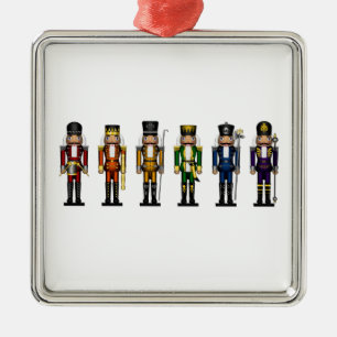 Nutcrackers in Rainbow Colours Metal Ornament