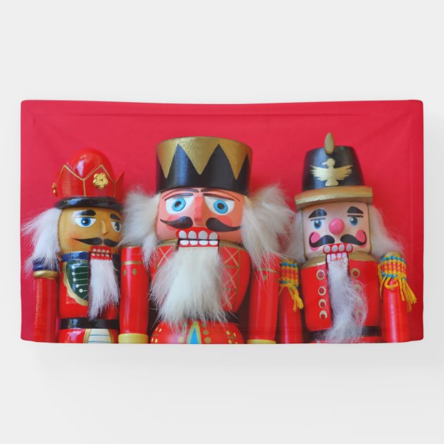 Nutcrackers in red uniforms banner (Horizontal)