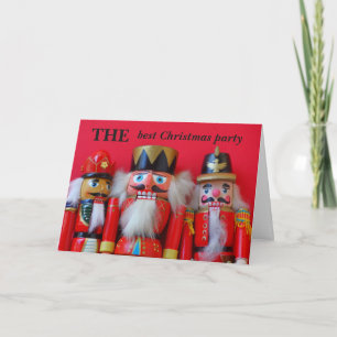 Nutcrackers in red uniforms invitation