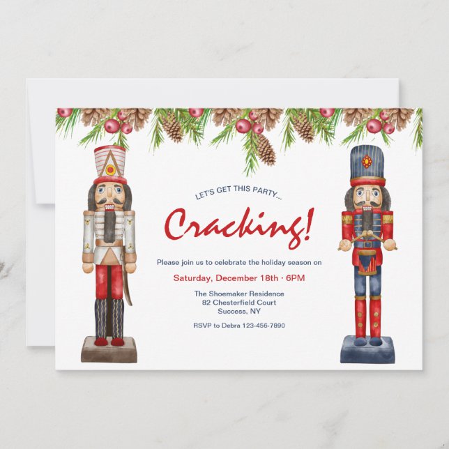 Nutcrackers Invitations Fête de Vacances (Devant)