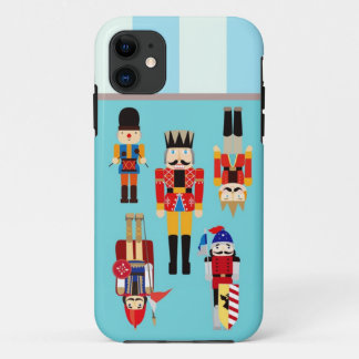 Nutcrackers Soldiers with Custom Name - Aqua iPhone 11 Case