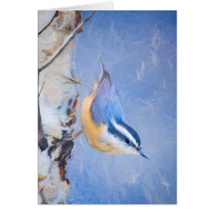 Nuthatch à poitrine rouge Peinture d'art original 