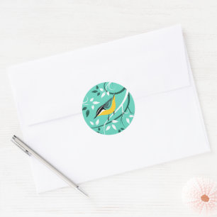 Nuthatch Art Classic Round Sticker