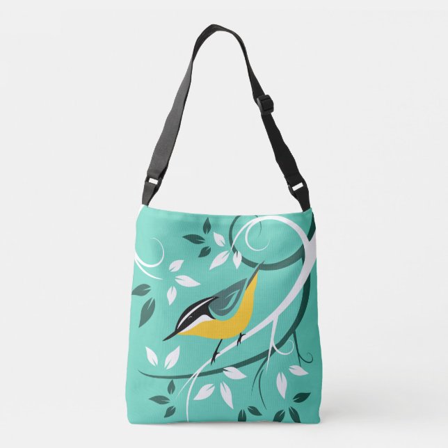 Nuthatch Art Crossbody Bag (Back)