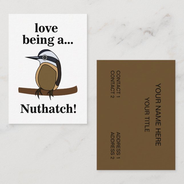 Nuthatch Bird Backyard Birder Birdwatcher Business Card (Front/Back)