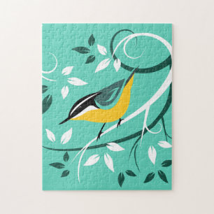 Nuthatch Bird In Tree Jigsaw Puzzle