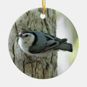 Nuthatch Ceramic Ornament