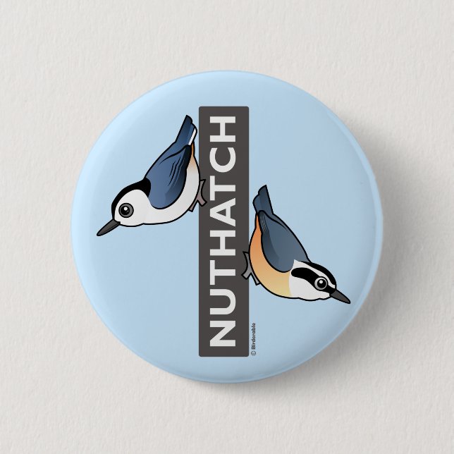 Nuthatch Fan 2 Inch Round Button (Front)