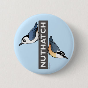 Nuthatch Fan 2 Inch Round Button