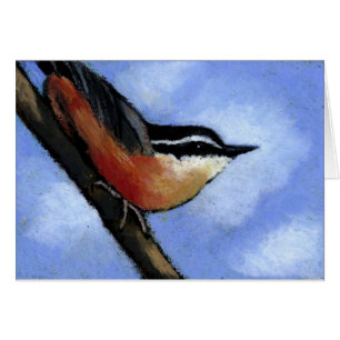NUTHATCH IN OIL PASTEL: ART: BIRD