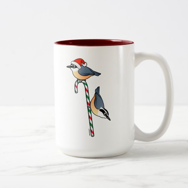 Nuthatch Santa Two-Tone Coffee Mug (Right)