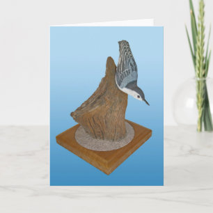 Nuthatch Woodcarving Note Card