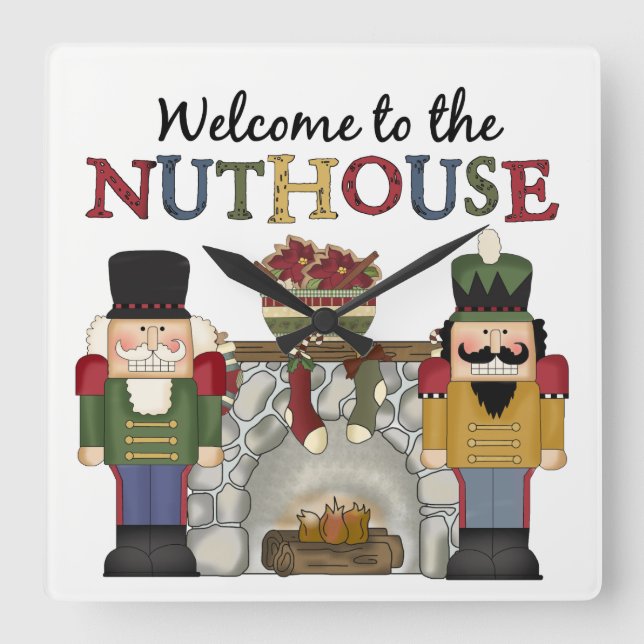 Nuthouse Holiday Wall Clock (Front)