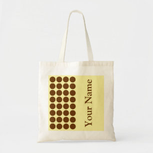 Nutmeg Cream Neutral Dots with name text Tote Bag