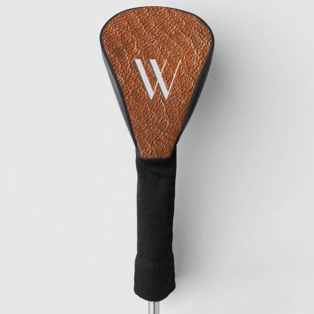 Nutmeg Leather Golf Head Cover (Front)