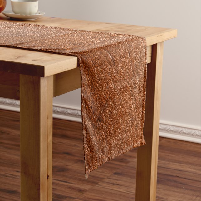 Nutmeg Leather Look Medium Table Runner (In Situ)