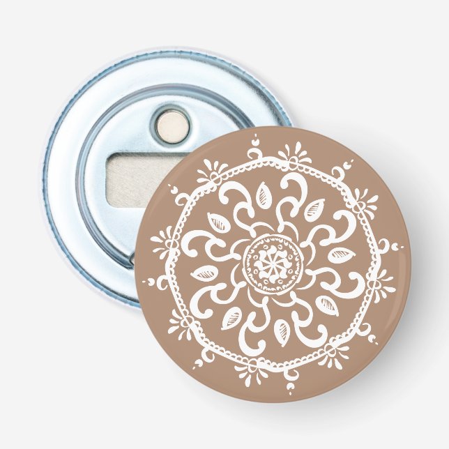 Nutmeg Mandala Bottle Opener (Front)