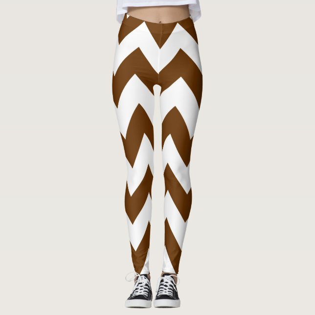 Nutmeg Neutral Chevrons Leggings (Front)