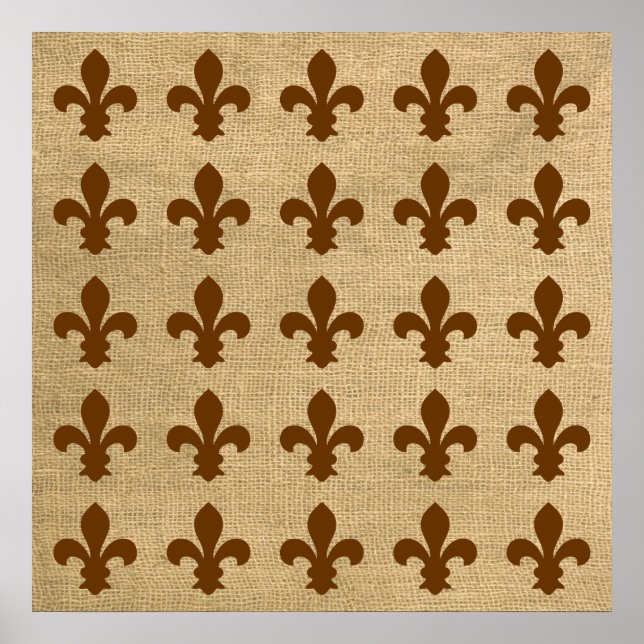 Nutmeg Parisian Moods Fleur de Lys Pattern Poster (Front)