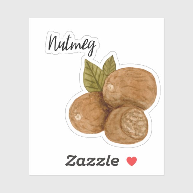 Nutmeg Spice Jar Sticker (Sheet)