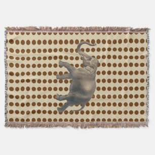 Nutmeg Spice Moods Dots with Elephant Throw Blanket
