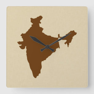 Nutmeg Spice Moods India Square Wall Clock