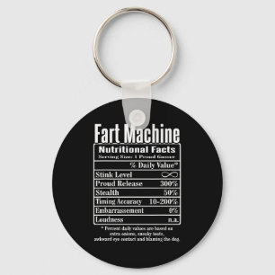 Nutrion Facts Fart Machine Dad Jokes Funny Farting Keychain