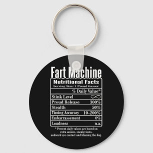 Nutrion Facts Fart Machine Dad Jokes Funny Farting Keychain