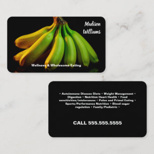 🥄 Nutrition Coaching Nutritionist Black Business Card