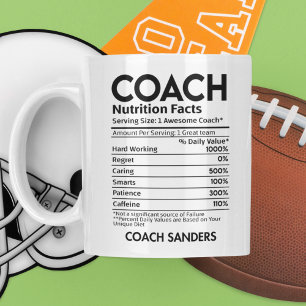 Nutrition Facts Coach Funny Coach Coffee Mug