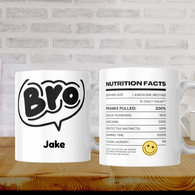Nutrition Facts: Laughs & Coffee - Good Bro Mug (Creator Uploaded)