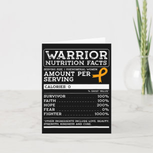 Nutrition Facts Leukaemia Awareness Ribbon Card