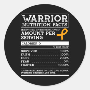 Nutrition Facts Leukaemia Awareness Ribbon Classic Round Sticker