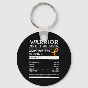 Nutrition Facts Leukaemia Awareness Ribbon Keychain