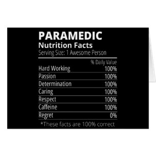 nutrition facts, paramedic nutrition fact